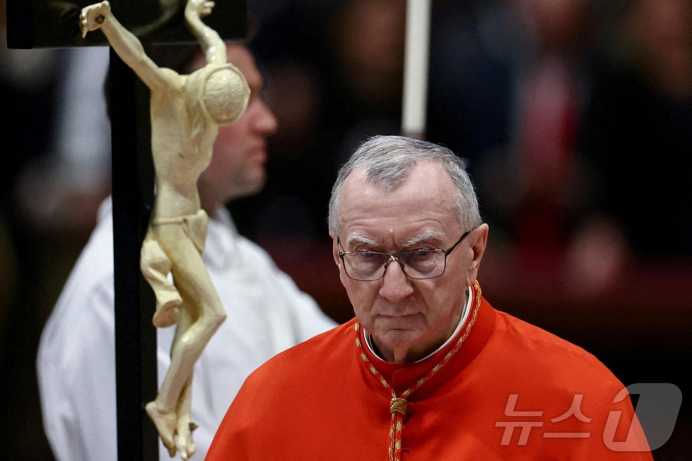 본문 이미지 - 교황청 국무원장 피에트로 파롤린 추기경. 2025.4.18 ⓒ 로이터=뉴스1