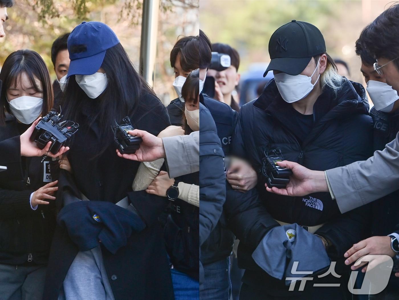 본문 이미지 - 세 살배기 딸을 학대해 숨지게 한 30대 여성 A 씨(왼쪽)와 시신을 야산에 유기한 혐의를 받고 있는 30대 남성 B 씨(오른쪽)가 19일 경기 안산시 단원구 수원지방법원 안산지원에서 열린 구속 전 피의자 심문(영장실질심사)에 출석하고 있다. (공동취재) 2026.3.19 ⓒ 뉴스1 김영운 기자