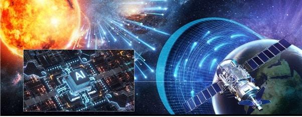 본문 이미지 - 우주항공용 AI 뉴로모픽 반도체의 양성자 조사 후 인식률 검증 모식도.(과기정통부 제공)