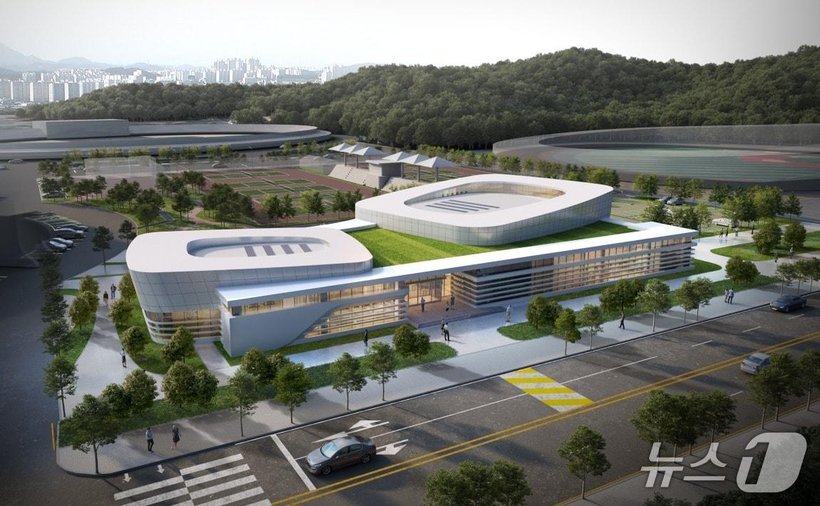 본문 이미지 - 군산시 월명국민체육센터 건축 설계 공모 당선작(조감도)./뉴스1