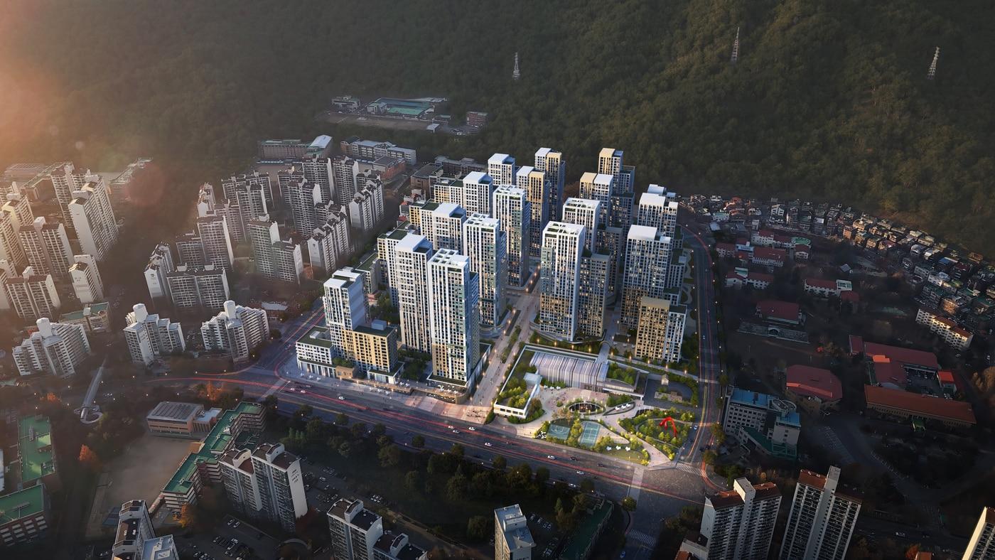 본문 이미지 - 군포산본 선도지구 9-2구역 조감도.(HUG 제공) / 뉴스1 ⓒ News1