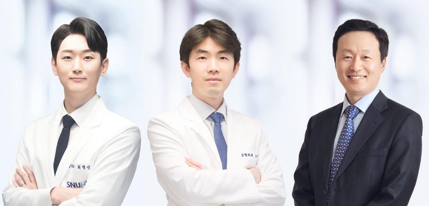 본문 이미지 - 최병선(왼쪽부터)·노두현·한혁수 서울대병원 정형외과 교수.(서울대병원 제공)