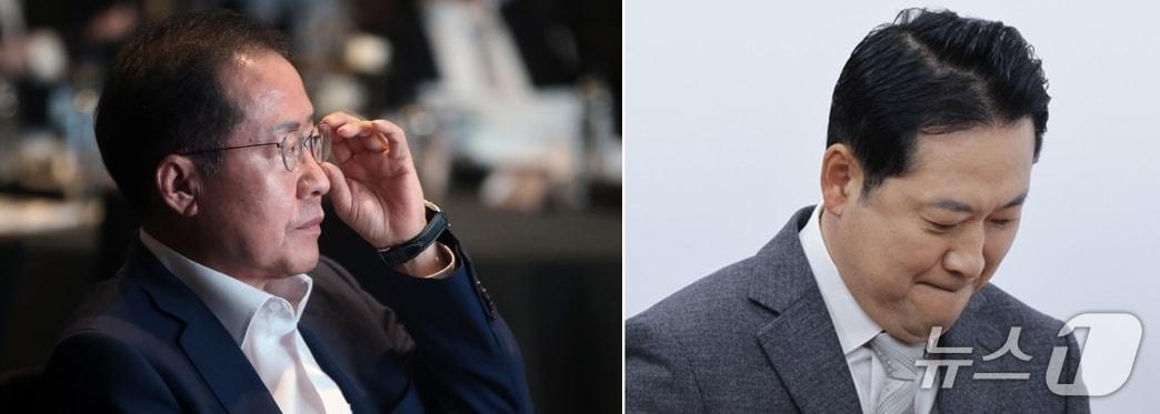 본문 이미지 -  홍준표 전 대구시장과 장동혁 국민의힘 대표. ⓒ 뉴스1 DB