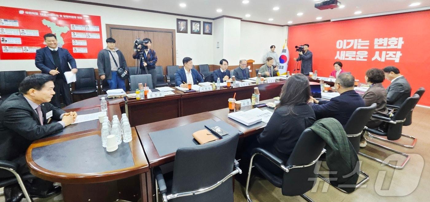 본문 이미지 - 국민의힘 대구시당 공천관리위원회가 20일 국민의힘 대구시당에서 기초단체장 공천 신청자 면접을 진행하고 있다. (사진은 기사 내용과 무관함) 2026.3.20 ⓒ 뉴스1 남승렬 기자