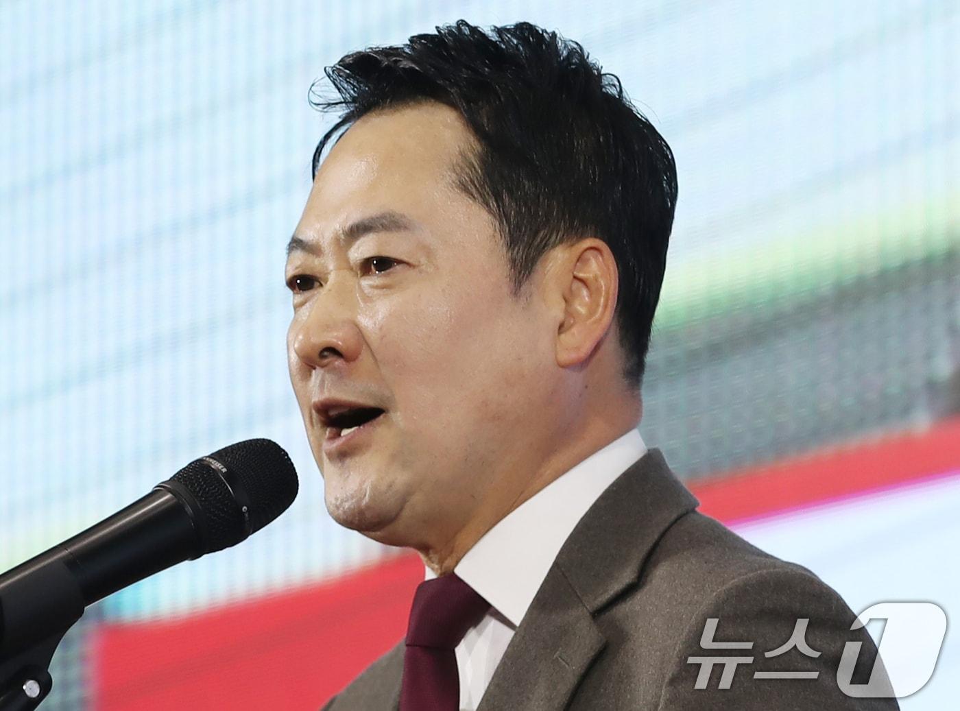 본문 이미지 - 장동혁 국민의힘 대표가 지난 20일 울산 남구 종하이노베이션센터에서 열린 국민의힘 울산시당 지방선거 출마예정자 정견 발표회에 참석해 축사를 하고 있다. 2026.3.20 ⓒ 뉴스1 조민주 기자