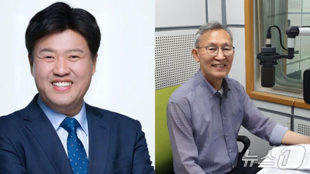 본문 이미지 - 현근택 용인시장 예비후보 후원회장을 맡은 김용(왼쪽) 전 민주연구원 부원장과 안홍택 목사.(현근택 후보 제공)