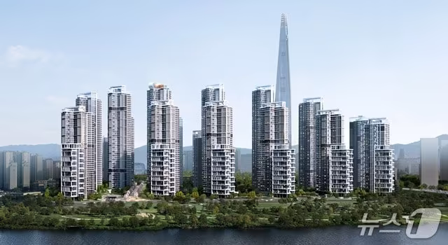 본문 이미지 -  잠실 장미 재건축 조감도 (서울시 제공) 뉴스1 ⓒ News1