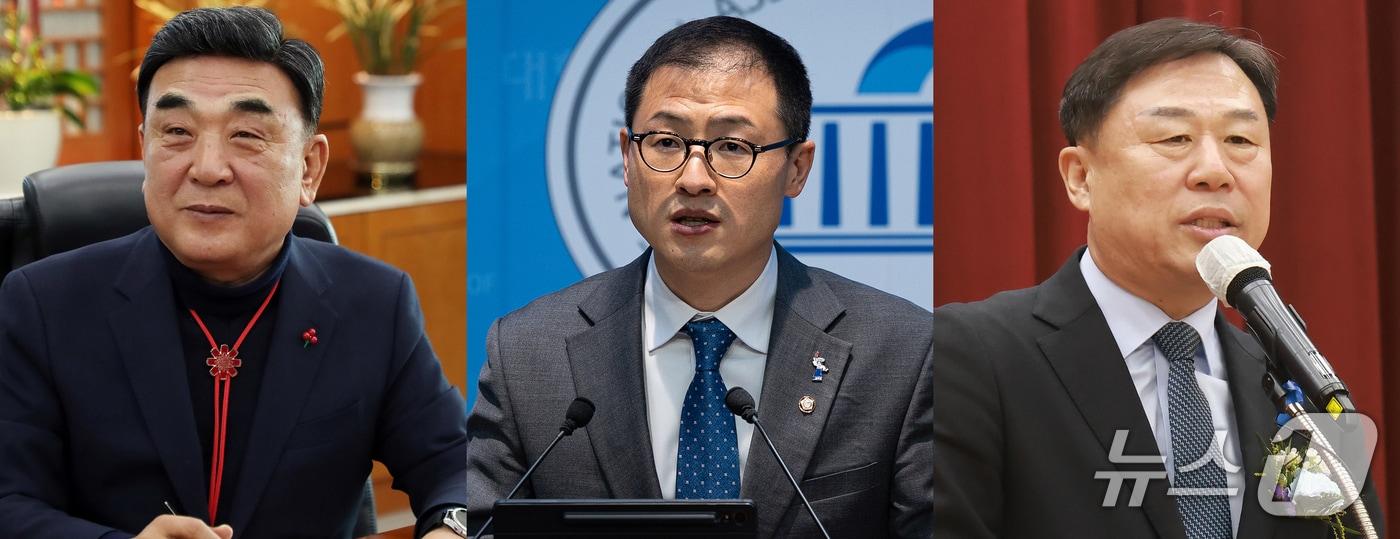 본문 이미지 - 국민의힘 김두겸 울산시장(왼쪽부터), 더불어민주당 김상욱 국회의원, 진보당 김종훈 전 동구청장. /뉴스1