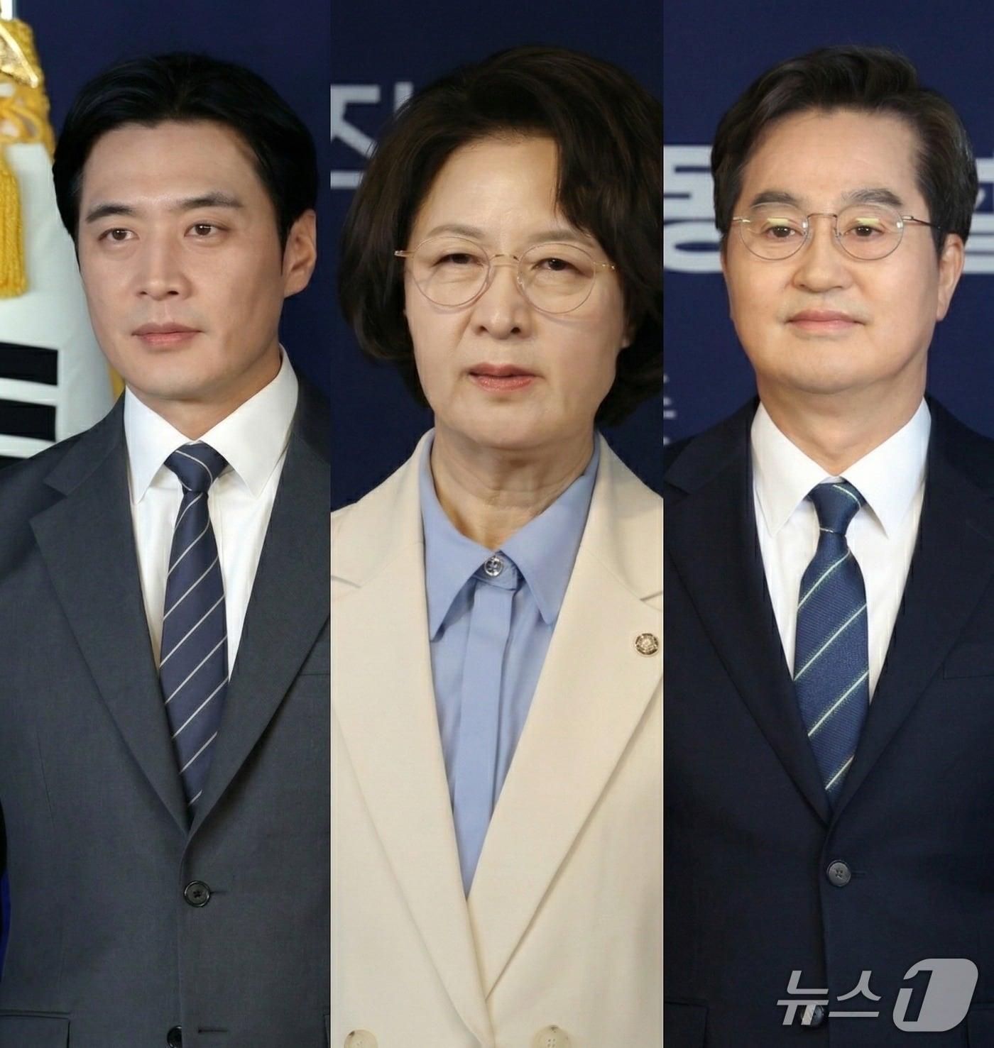 본문 이미지 - 제9회 전국동시지방선거 더불어민주당 경기도지사 후보 예비경선을 통과한 한준호·추미애·김동연 후보.