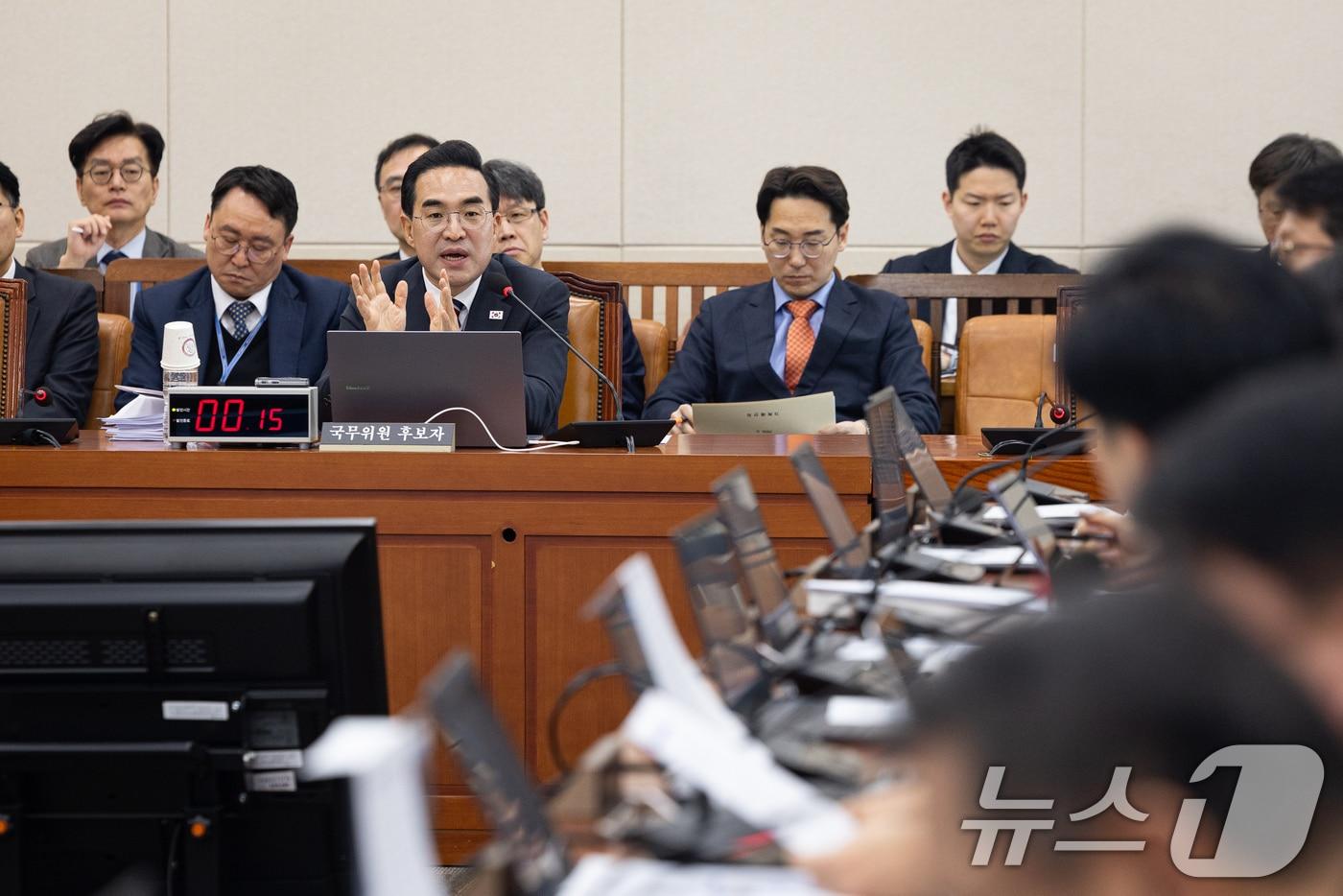 본문 이미지 - 박홍근 기획예산처 장관 후보자가 23일 서울 여의도 국회에서 열린 인사청문회에 출석해 의원 질의에 답하고 있다. 2026.3.23 ⓒ 뉴스1 유승관 기자