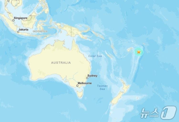 본문 이미지 - 남태평양 섬나라 통가에서 규모 7.6 강진이 발생했다. (미 지질조사국)