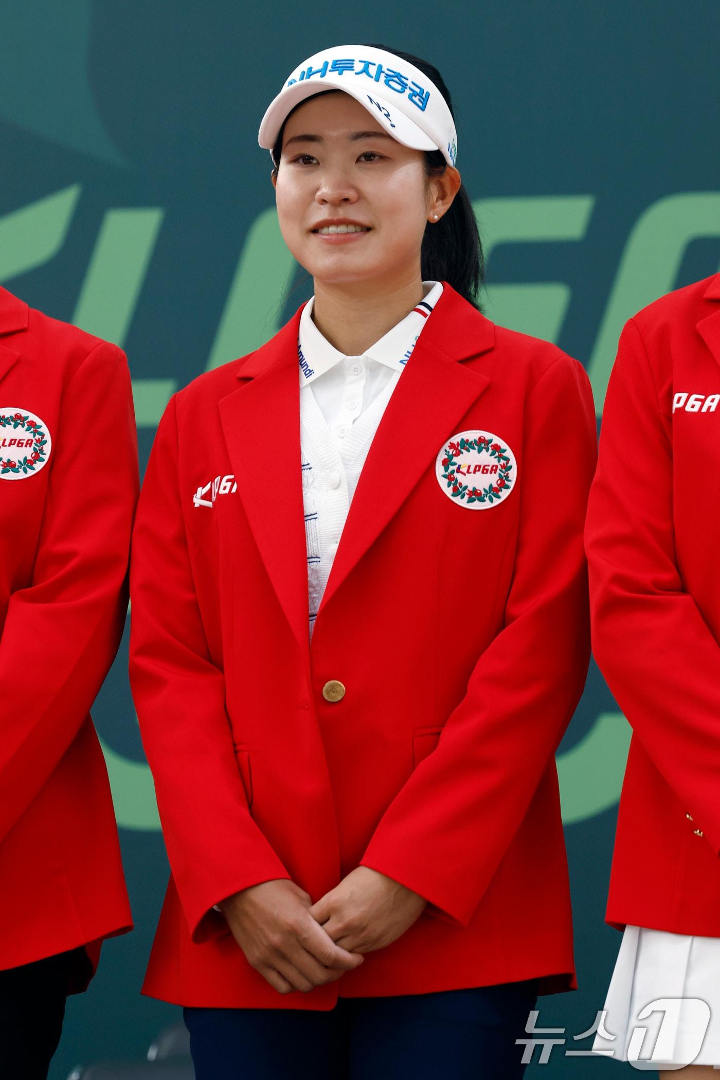 본문 이미지 - 25일 오후 서울 여의도 더현대 서울 사운즈 포레스트에서 열린 2026 KLPGA 시즌 오프닝 세리머니 행사에 박민지 선수가 참석해 있다. 2026.3.25 ⓒ 뉴스1 박정호 기자