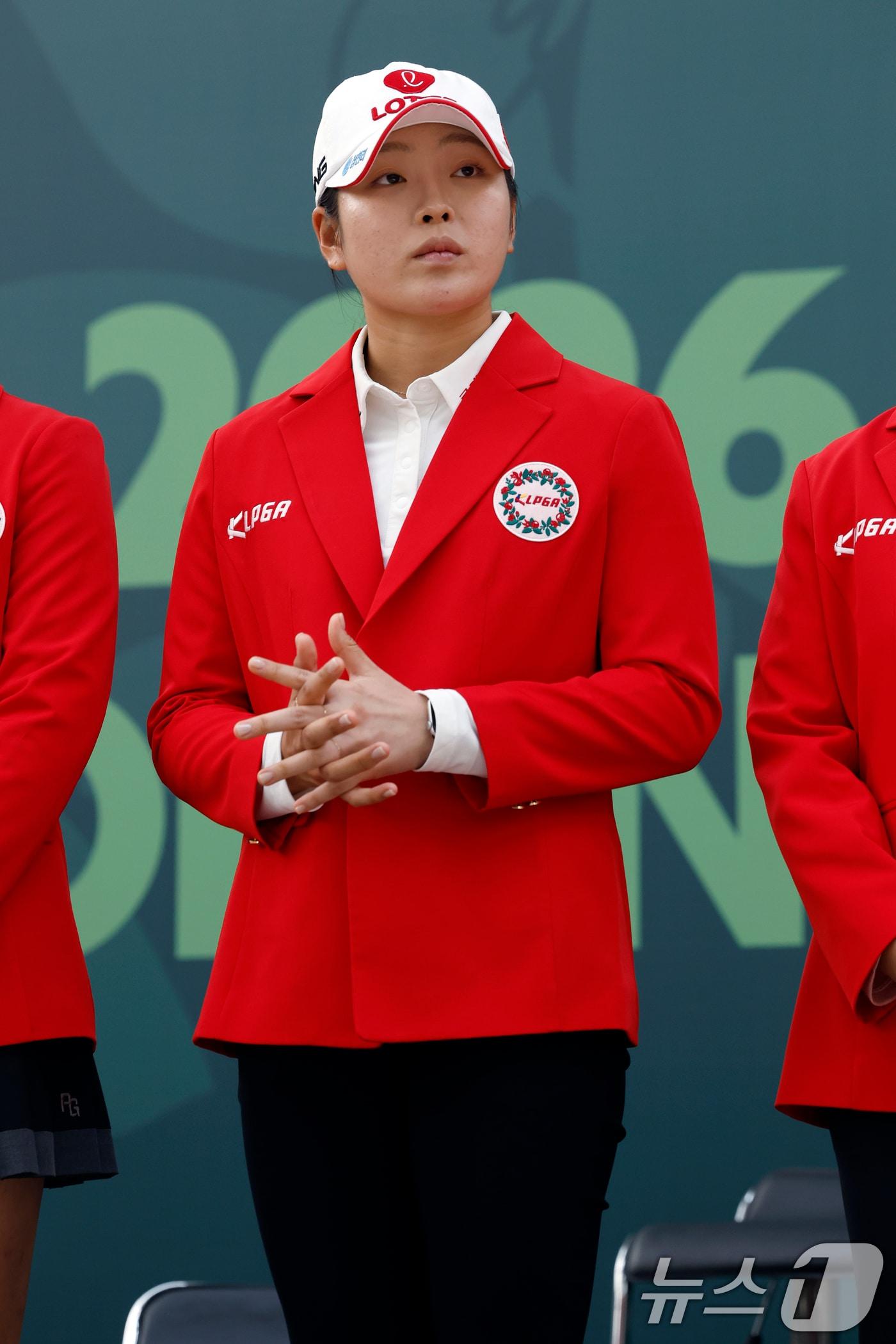 본문 이미지 - 25일 오후 서울 여의도 더현대 서울 사운즈 포레스트에서 열린 2026 KLPGA 시즌 오프닝 세리머니 행사에 유현조 선수가 참석해 있다. 2026.3.25 ⓒ 뉴스1 박정호 기자