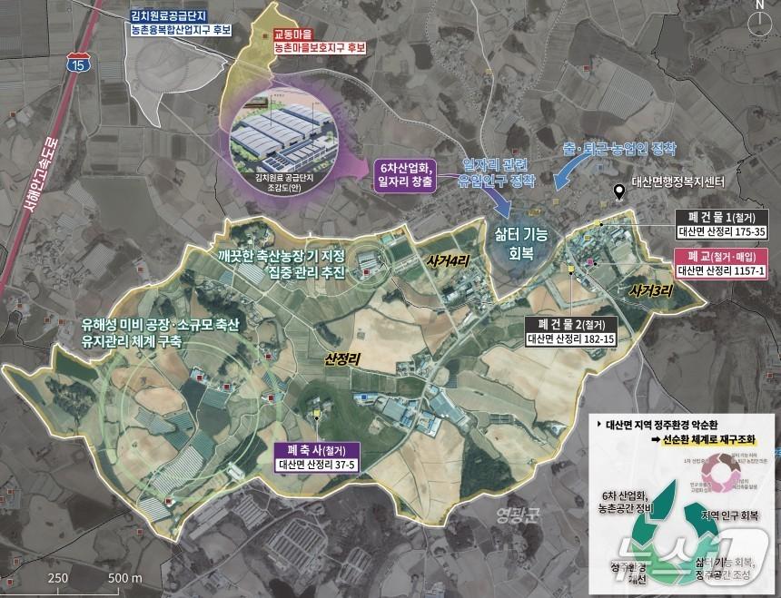 본문 이미지 - 전북 고창군 대산면 사거지구 농촌공간 정비사업 종합계획도(고창군 제공. 재판매 및 DB금지)