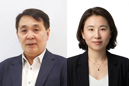 본문 이미지 - 백영태 전무(왼쪽)와 최진희 상무보. (한국팜비오 제공)