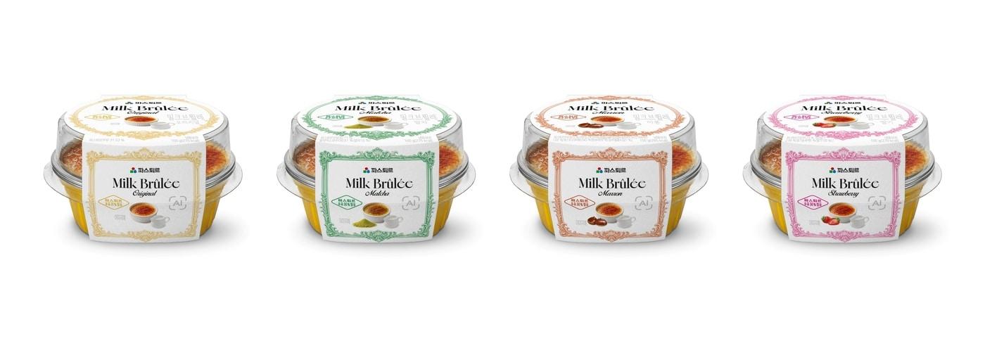 본문 이미지 - 파스퇴르 밀크브륄레 4종 패키지 이미지.(롯데웰푸드 제공)