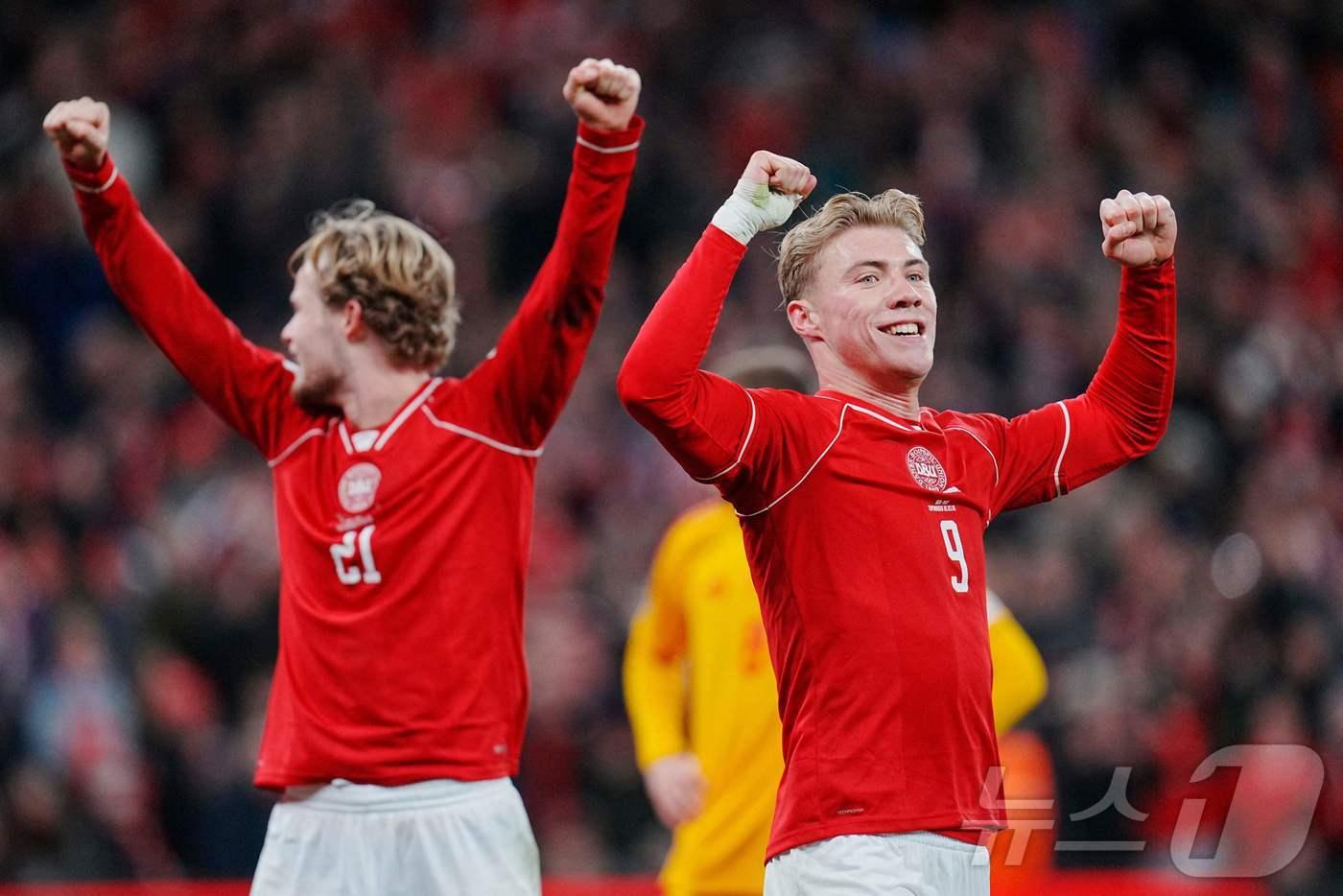 본문 이미지 - 덴마크가 월드컵 유럽 PO에서 북마케도니아를 꺾었다.ⓒ AFP=뉴스1