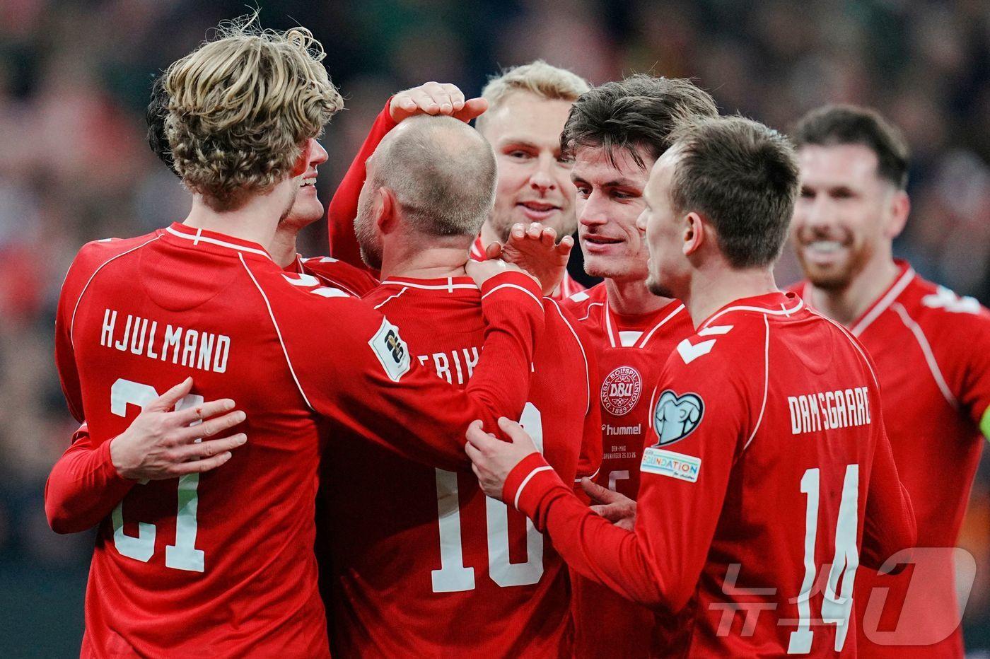 본문 이미지 - 덴마크가 월드컵 유럽 PO에서 북마케도니아를 꺾었다. ⓒ AFP=뉴스1