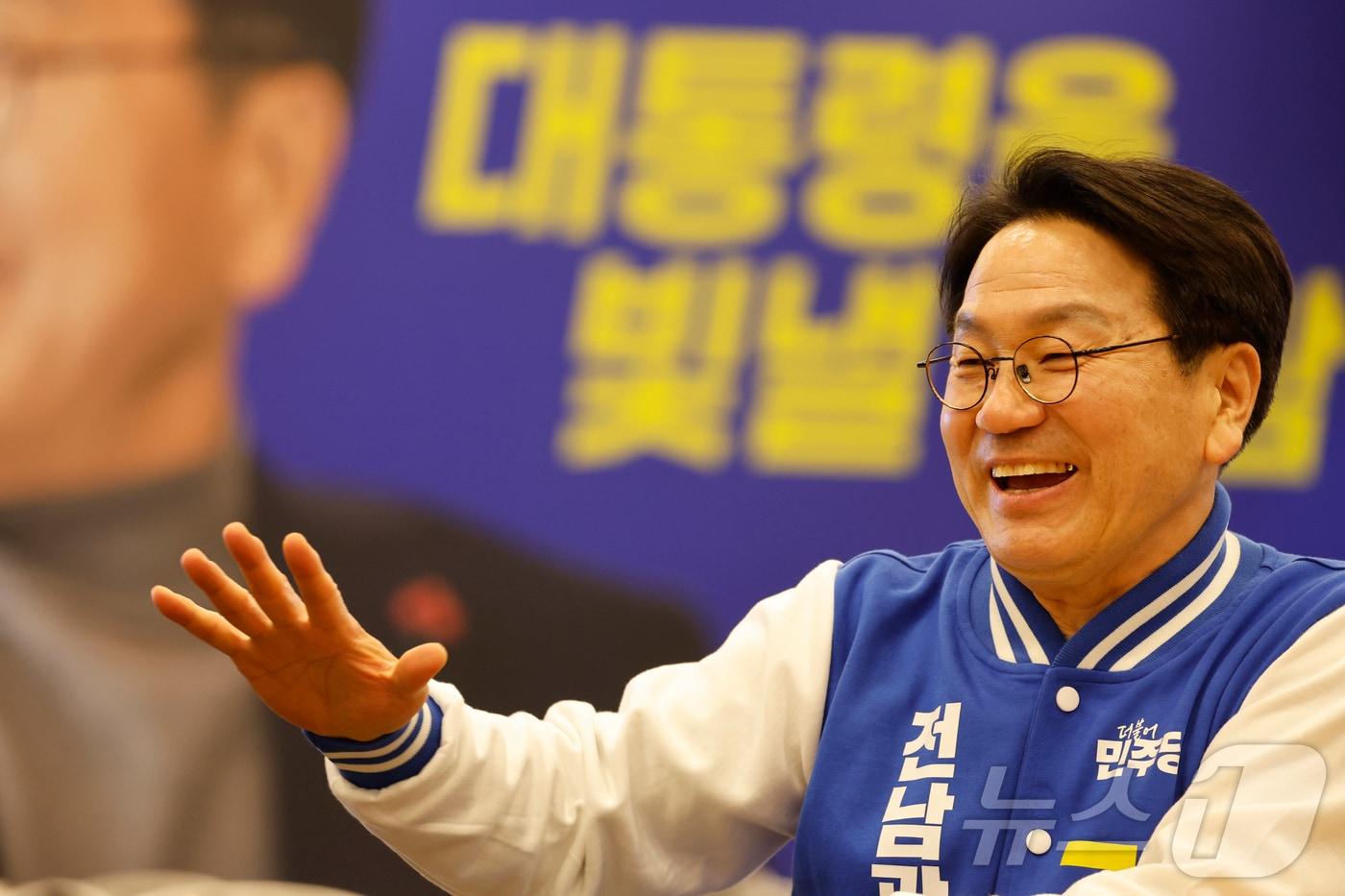 본문 이미지 - 강기정 민주당 전남광주통합특별시장 후보 ⓒ 뉴스1 김태성 기자