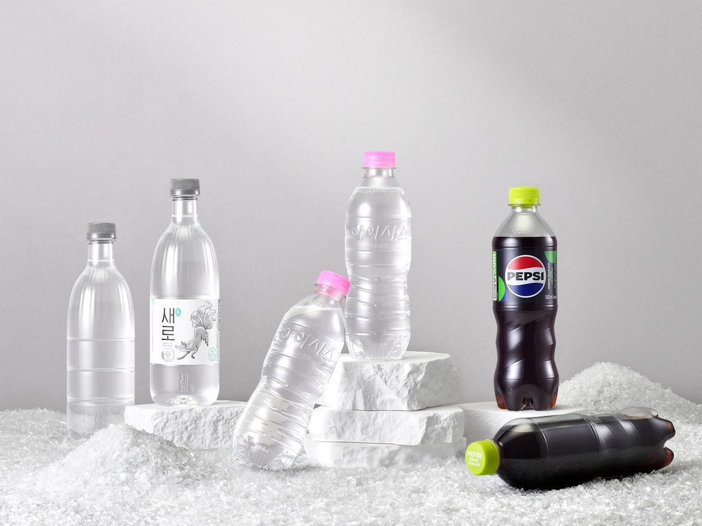 본문 이미지 - 새로, 아이시스, 펩시 제로슈거 라임 MR-PET 100% 적용 제품.(롯데칠성음료 제공)