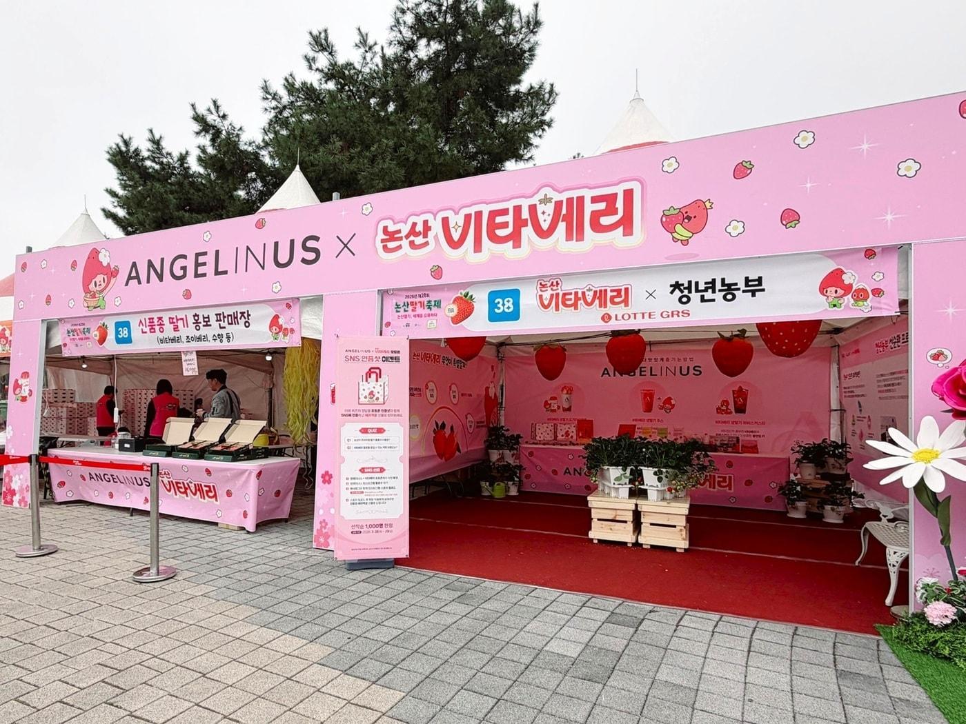 본문 이미지 - 엔제리너스-논산딸기축제 홍보 부스.(롯데GRS 제공)