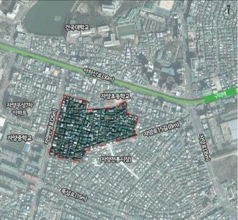 본문 이미지 - 광진구 자양1동 799번지 일대 모아타운 위치도(서울시 제공) 뉴스1ⓒ news1 