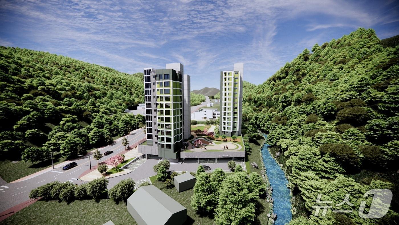 본문 이미지 - 강원 '태백 통합공공임대주택' 조감도. (태백시 제공. 재판매 및 DB금지) 2026.3.27/뉴스1