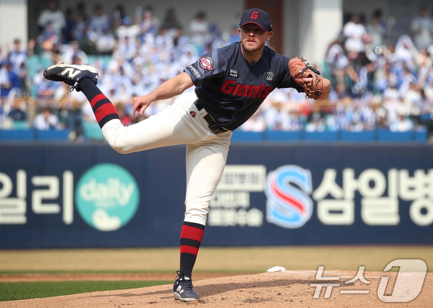 본문 이미지 - 롯데 자이언츠 제레미 비슬리. ⓒ 뉴스1 공정식 기자
