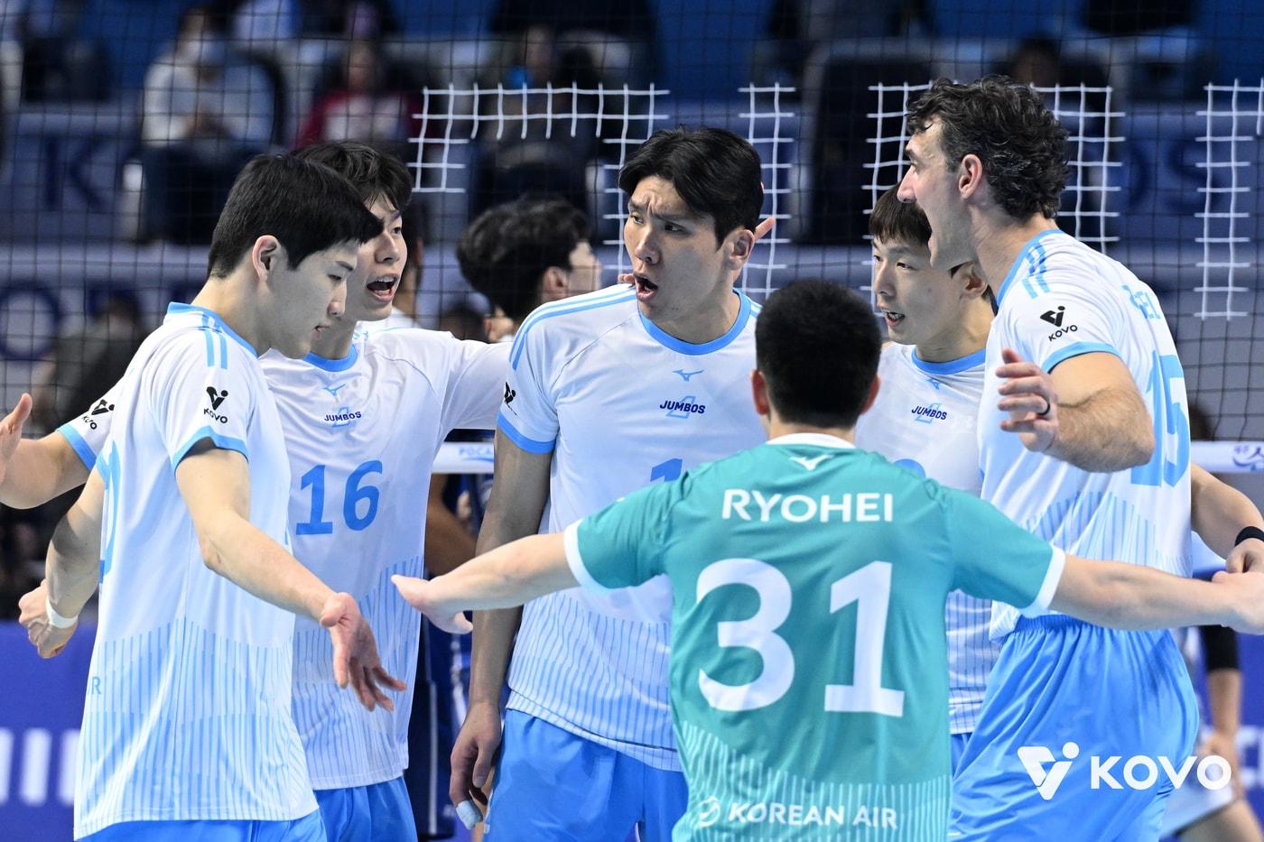 본문 이미지 - 정규리그 우승을 바라보고 있는 대한항공. (KOVO 제공)