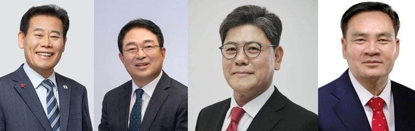 본문 이미지 - 왼쪽부터 더불어민주당 김재종, 황규철 국민의힘 김승룡, 전상인 (정당 가나다 순) 