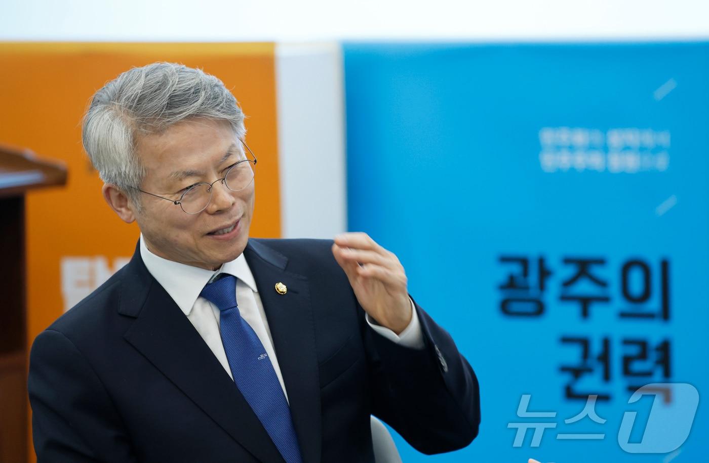 본문 이미지 - 민형배 민주당 전남광주통합특별시장 후보 2026.3.30 ⓒ 뉴스1 김태성 기자