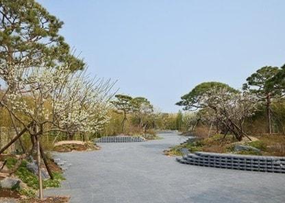 본문 이미지 - <가브리엘 오로즈코 정원>,  2026, 동측 전경 ⓒ가브리엘 오로즈코. 리움미술관 제공, 사진: 정희승 // Gabriel Orozco Garden, 2026, View from the east ⓒ Gabriel Orozco. Courtesy of Leeum Museum of Art, Photo: Chung Heeseung