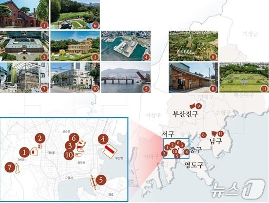 본문 이미지 - 피란수도 부산유산 11곳 현황.(부산시 제공. 재판매 및 DB금지)