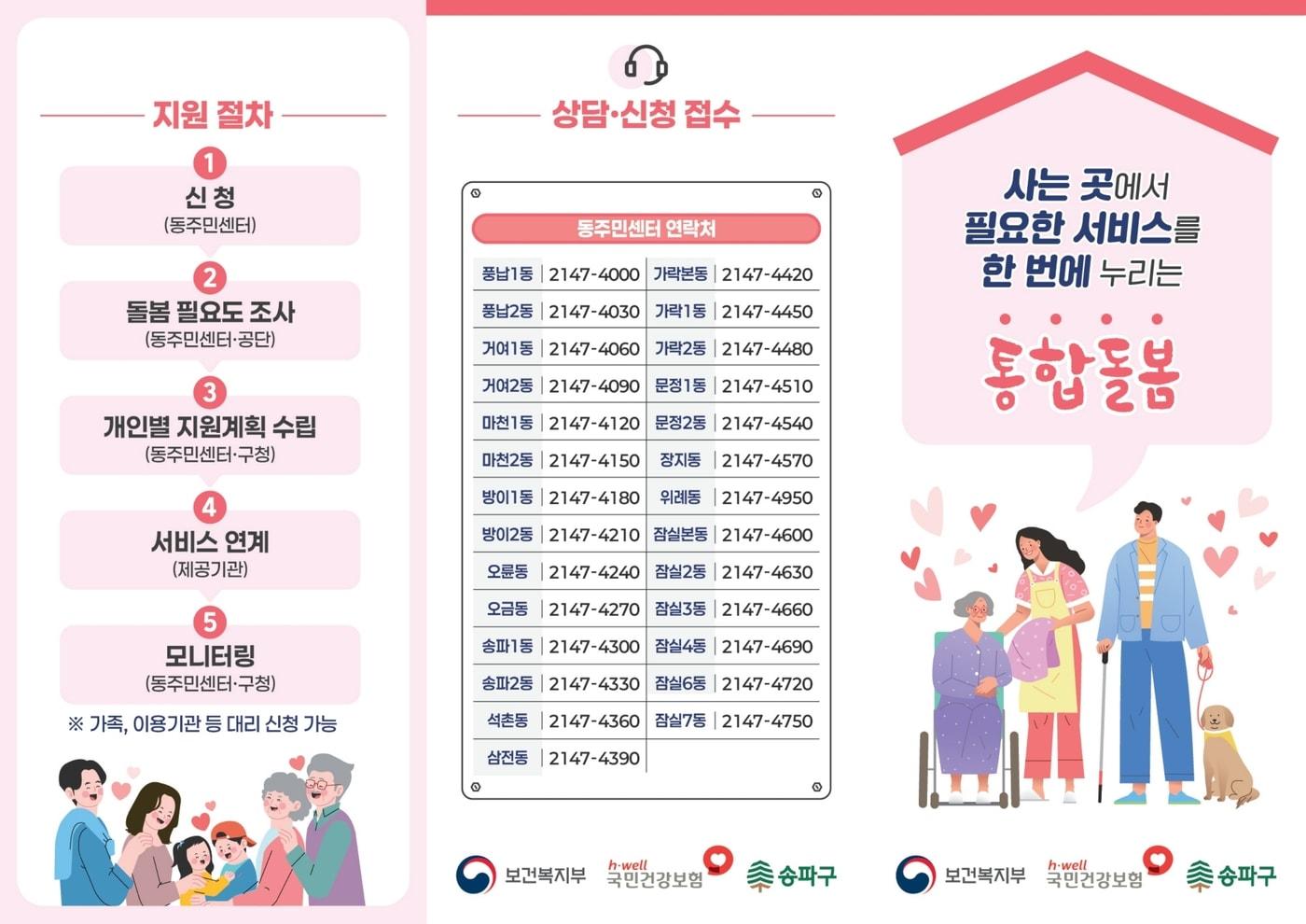 본문 이미지 - 통합돌봄 사업 리플릿(송파구 제공)