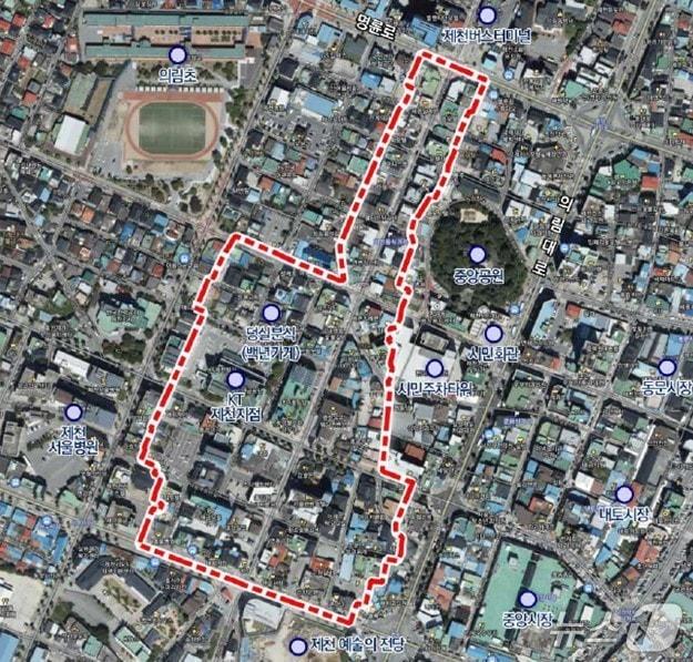본문 이미지 - 약선 음식거리 자율상권구역으로 지정된 제천시 의림동 38-2번지 일원.(제천시 제공. 재판매 및 DB금지) 