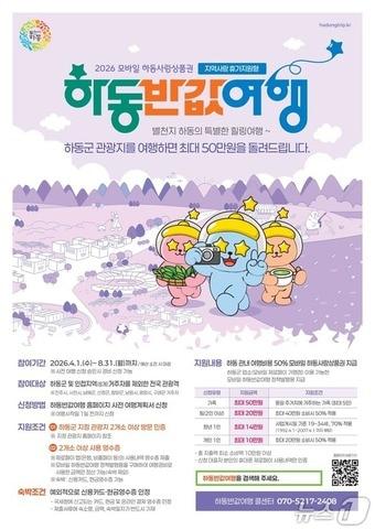 본문 이미지 - 하동군 지역사랑 휴가지원형 반값여행 안내문.