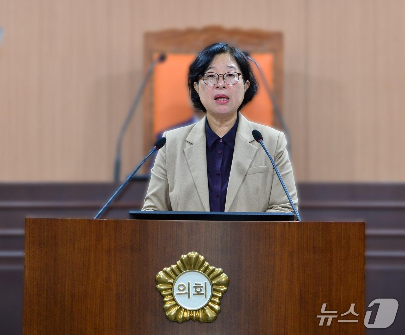 본문 이미지 - 31일 제309회 임시회 제2차 본회의에서 고영임 광주 북구의원이 5분 발언하고 있다.(광주 북구의회 제공. 재판매 및 DB 금지)