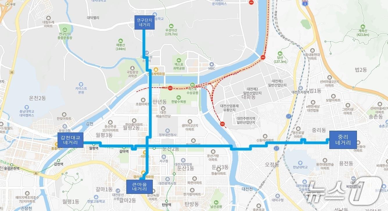 본문 이미지 - 버스전용차로 단속이 유예되는 구간 (시 제공) / 뉴스1