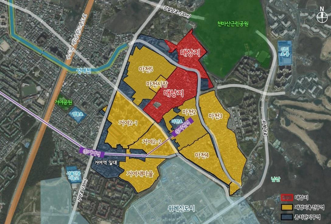 본문 이미지 - 마천1구역  위치도(서울시 제공)  뉴스1 ⓒ News1