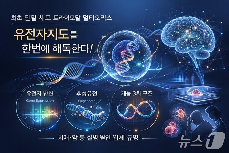 본문 이미지 - 트라이모달 멀티오믹스 연구 이미지(AI 생성·KAIST 제공) /뉴스1