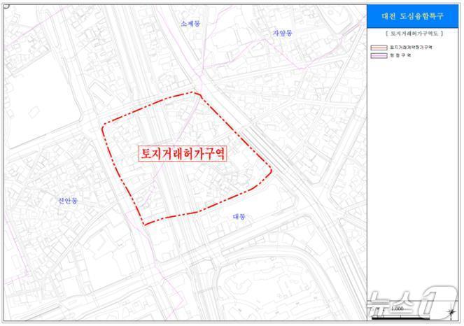 본문 이미지 - 도심융합특구 토지거래허가구역 (대전시 제공) / 뉴스1