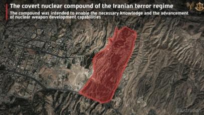 본문 이미지 - 3일(현지시간) 이스라엘 군 당국이 타격했다고 밝힌 이란 테헤란 동부 외곽의 핵 시설 위성사진. (사진=이스라엘군 엑스(X) 계정 갈무리)