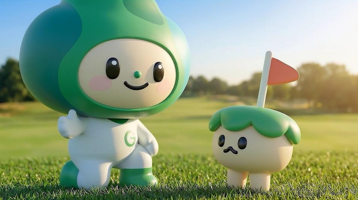 본문 이미지 - 한국골프장경영협회 마스코트 필뚜와 성공이. (한국골프장경영협회 제공)