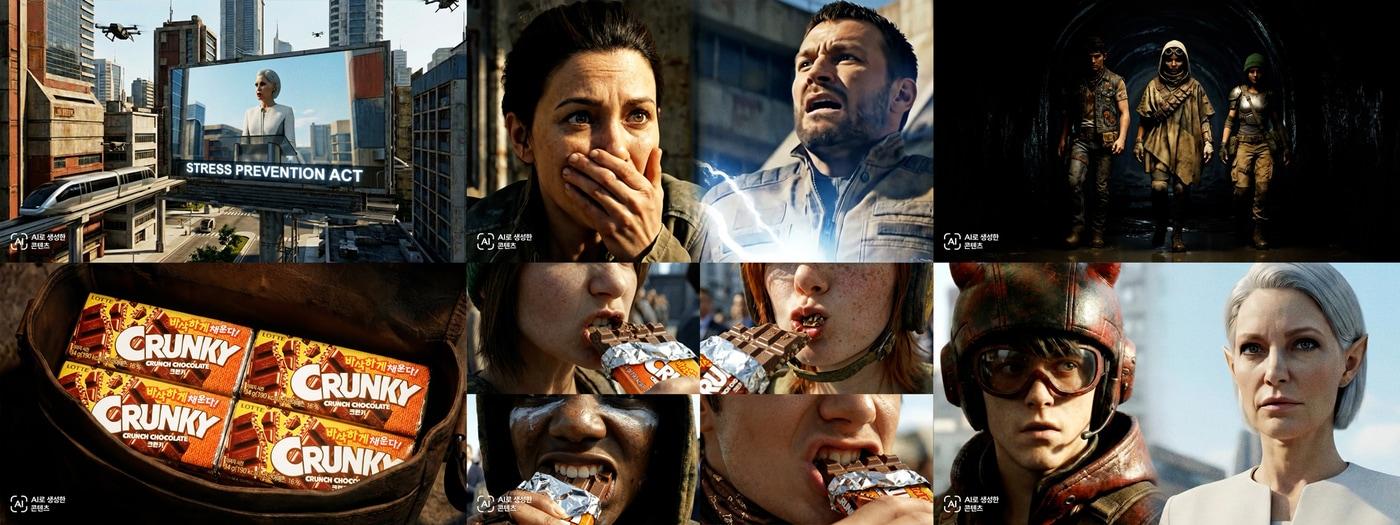 본문 이미지 - 롯데웰푸드 '스낵시네마 제1화 바삭한 도시 장면 캡처.(롯데웰푸드 제공)