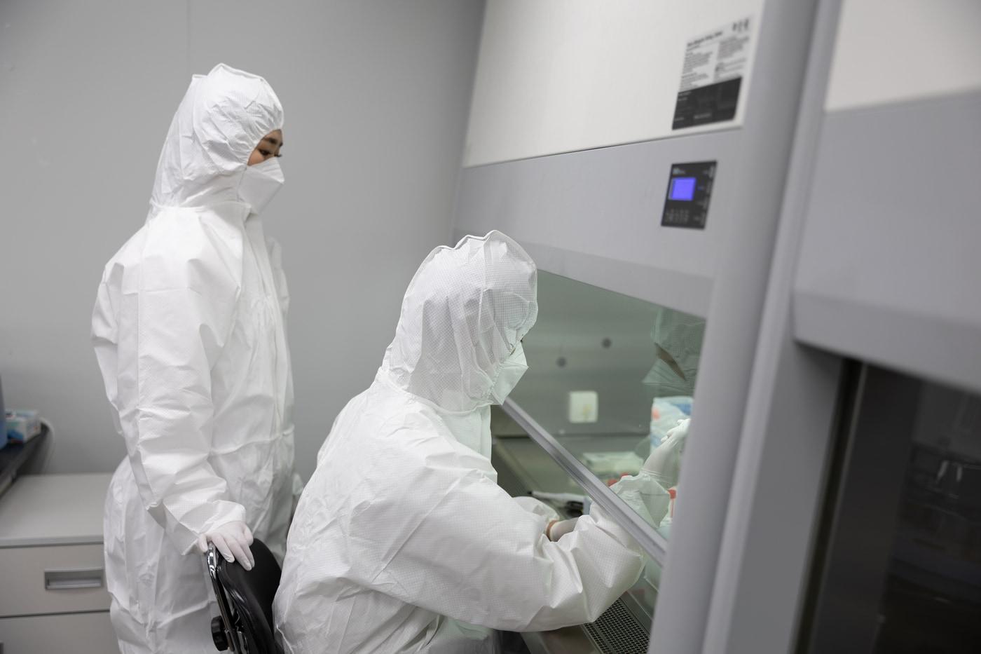 본문 이미지 - SCL 검사실에서 COVID-19 검사를 수행하고 있는 모습.(SCL 제공)