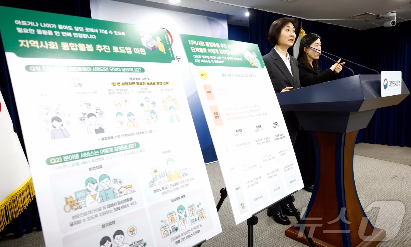 본문 이미지 - 이스란 보건복지부 제1차관이 정부서울청사 대회의실에서 지역사회 통합돌봄 추진 로드맵 브리핑을 하고 있다. (보건복지부 제공. 재판매 및 DB 금지)