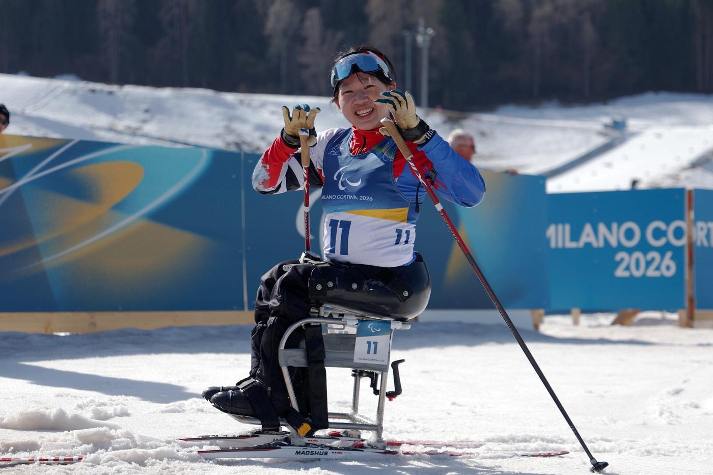 본문 이미지 - 여자 선수 최초로 동계 패럴림픽에서 금메달을 획득한 김윤지. (대한장애인체육회 제공)