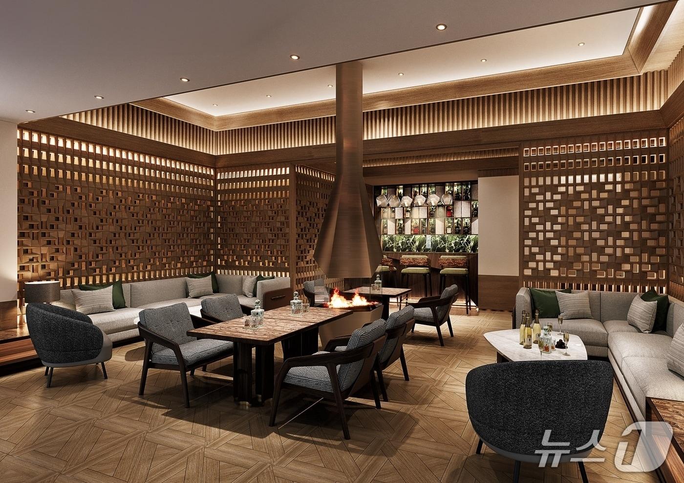 본문 이미지 - 강원랜드의 그랜드호텔 옥상층 VIP라운지 인테리어 투시도. (강원랜드 제공. 재판매 및 DB금지) 2026.3.9/뉴스1