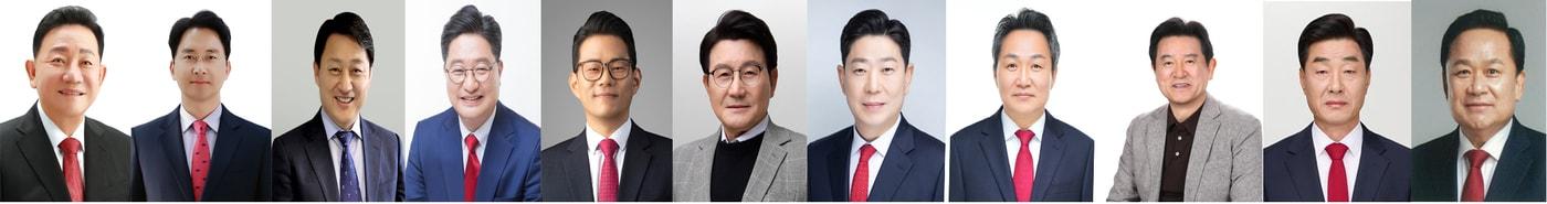 본문 이미지 - 국민의힘이 경북 포항시장 공천을 접수한 결과 11명이 몰려 역대 최다를 기록했다. 왼쪽부터 공원식, 김병욱, 모성은, 문충운, 박대기, 박승호, 박용선, 안승대, 이찰구, 김일만, 김순견 예비후보(재판매 및 DB금지)) 2026.3.9/뉴스1 