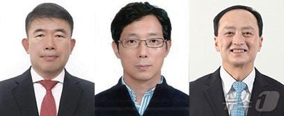 본문 이미지 - 제38회 울산상공대상에 선정된 김종문 오션마린서비스 대표이사(왼쪽부터), 김종화 피유코어 생산부문장, 하현수 대한유화 총괄본부장. (울산상의 제공. 재판매 및 DB 금지) /뉴스1